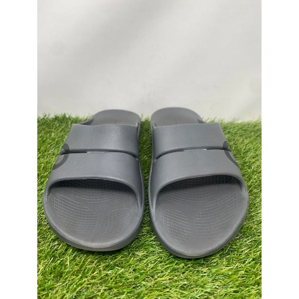 Oofos OOahh Recovery Slide Sandals Mens Gray Comfort Sport Slip On US 13